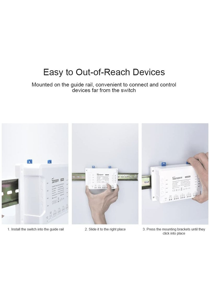 SONOFF SONOFF 4CH R3 Smart Switch,4 independently Channel WiFi Remote Time Switch, LAN Control, Inching/Self -Locking Mode, Works with Alexa,& Google Home - Image 2