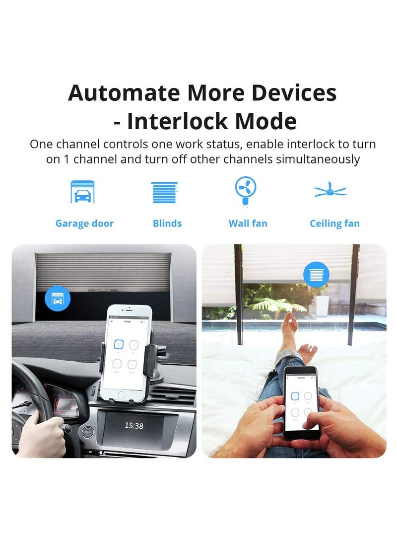 SONOFF SONOFF 4CH R3 Smart Switch,4 independently Channel WiFi Remote Time Switch, LAN Control, Inching/Self -Locking Mode, Works with Alexa,& Google Home - Image 3