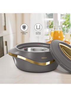 Milton Set of 3 Inner Stainless Steel Hotpot (500 ml, 1000 ml, 1500 ml) Dark Grey/Gold  - Image 4