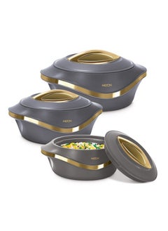 Milton Set of 3 Inner Stainless Steel Hotpot (500 ml, 1000 ml, 1500 ml) Dark Grey/Gold  - Image 1
