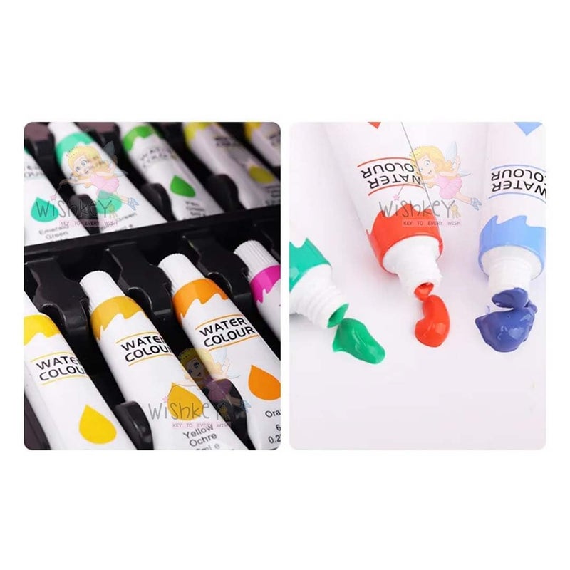 Wishkey طقم فنون WISHKEY المكون من 145 قطعة للأطفال مع حقيبة تخزين بموضوع اليونيكورن، مجموعة مستلزمات الفن والحرف للرسم والتلوين مع باستيل الزيت، ألوان مائية، أقلام ملونة، قلم رسم (عبوة من 1، وردي) - Image 5