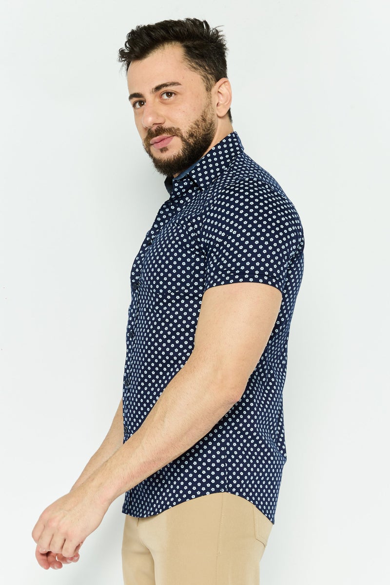 Company Eighty One Men Regular Fit Allover Print Short Sleeve Casual Shirt, Multicolor - Image 3