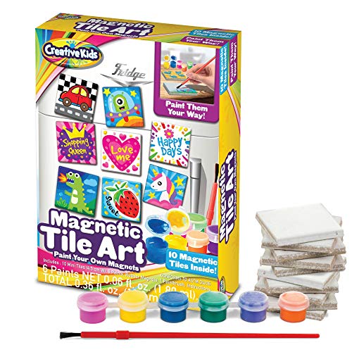 Creative Kids فن البلاط المغناطيسي المصغر للأطفال - اصنع 10 مغناطيسات ثلاجة خاصة بك - Image 2