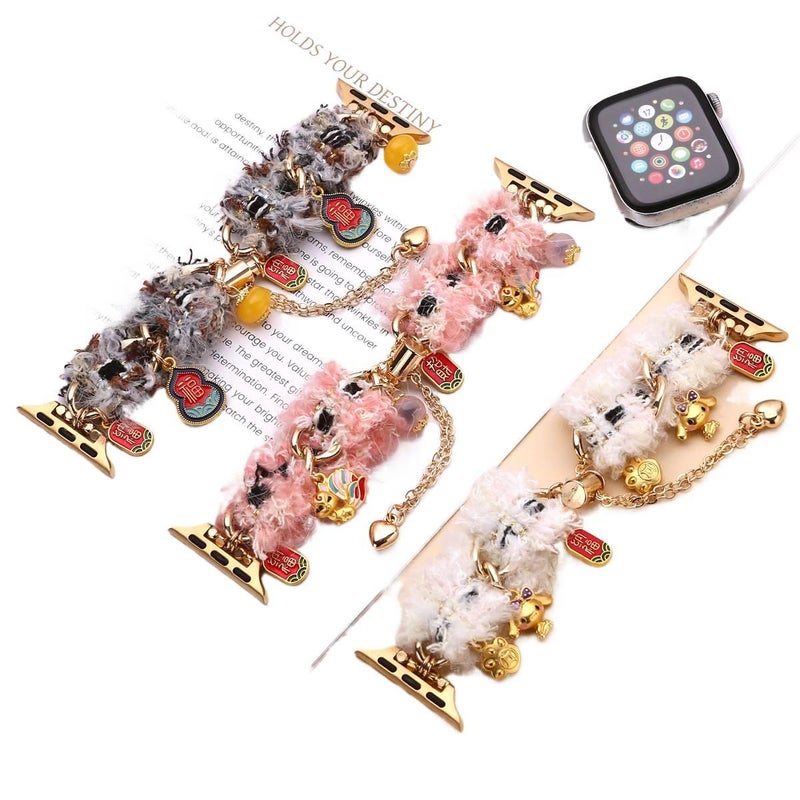 AD Red Smartwatch Band Compatible with Apple Watch with Adjustable Fit Replacement Strap for Daily Wear - Image 2