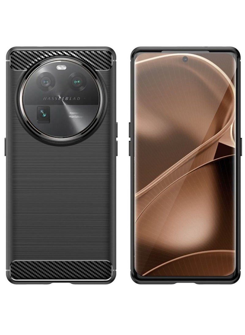 Cover Oppo Find X6 5G , - Protection Brushed Carbon Fiber Cover Shockproof - Anti-Scratch Case Slip-Resistant - Black  - Image 2