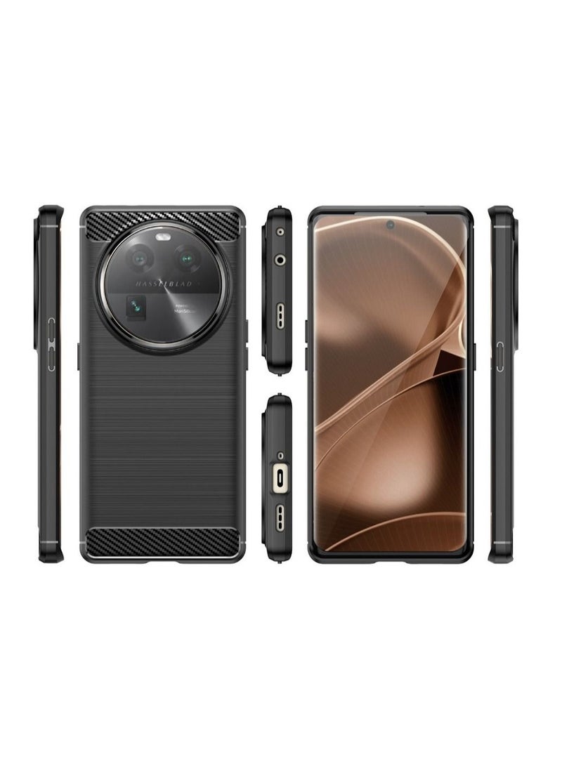 Cover Oppo Find X6 5G , - Protection Brushed Carbon Fiber Cover Shockproof - Anti-Scratch Case Slip-Resistant - Black  - Image 5