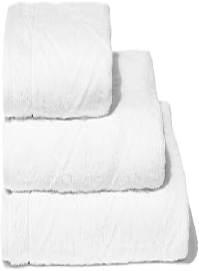 Matalan Velour Geometric Carved Towels, 150 cm x 100 cm Size, White