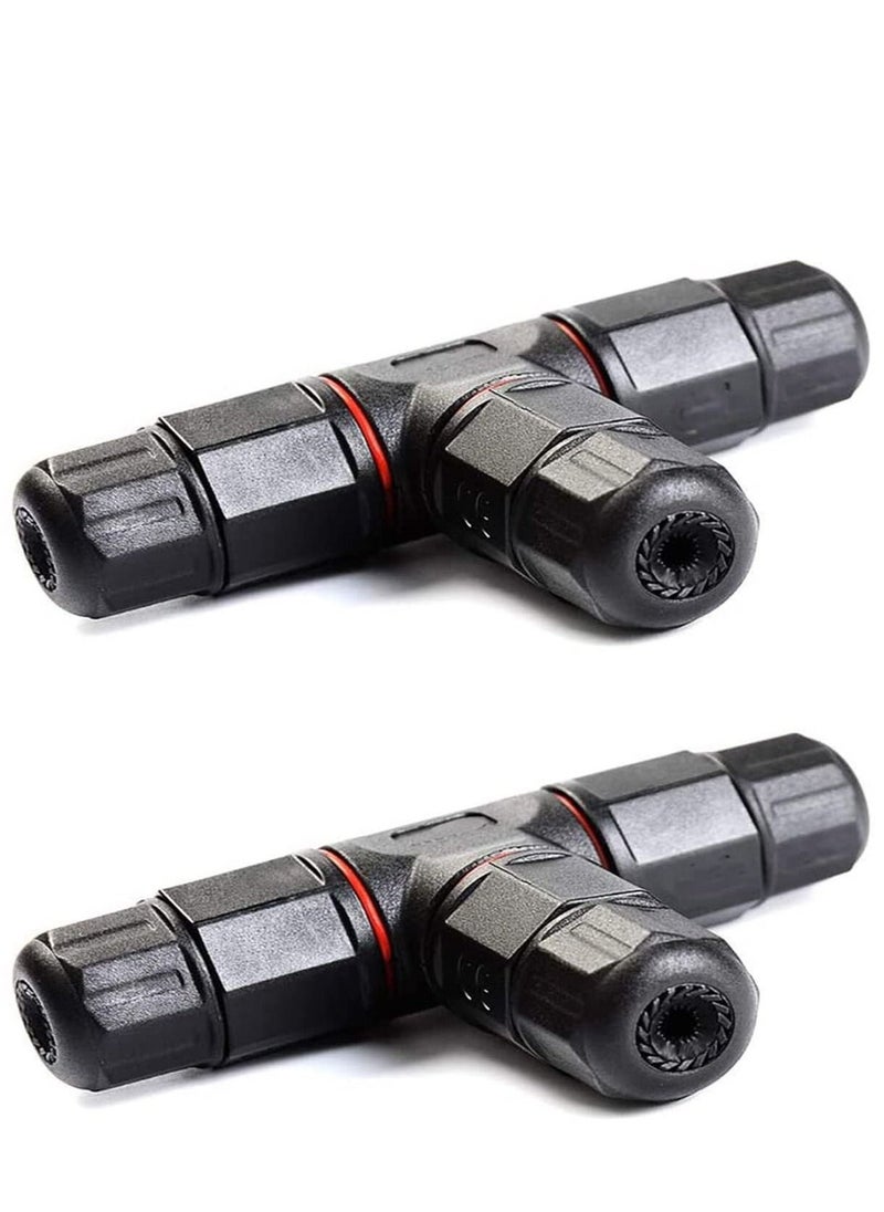 KASTWAVE - 2pcs 3 Way Junction Box Connector IP68 Waterproof Electrical Junction Box Connector for 5mm- 10mm Cable Range - Image 1