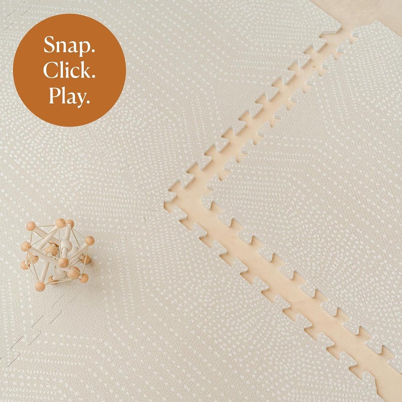 toddlekind Baby Puzzle Mats 6 Pieces Includes Rim Non-Toxic Foam Mats for Tummy Time and Crawling 60 × 60 cm Each Piece Total Area 120 x 180 cm Deco Ecru - Image 5