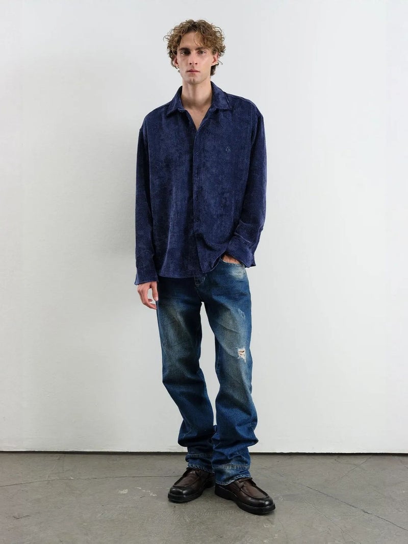 GIESTO Oversized Velvet Shirt - Image 2
