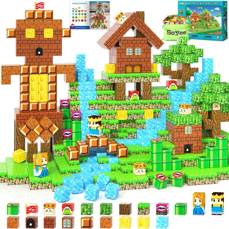 Soyee Magnetic Blocks 100PCS Magnetic Building Blocks Cubes Kids Boys Girls Toys for Ages 35 57 810 STEM Sensory Learning Building Magnet Toys 312 Year Old Girls Boys Birthday - Image 3