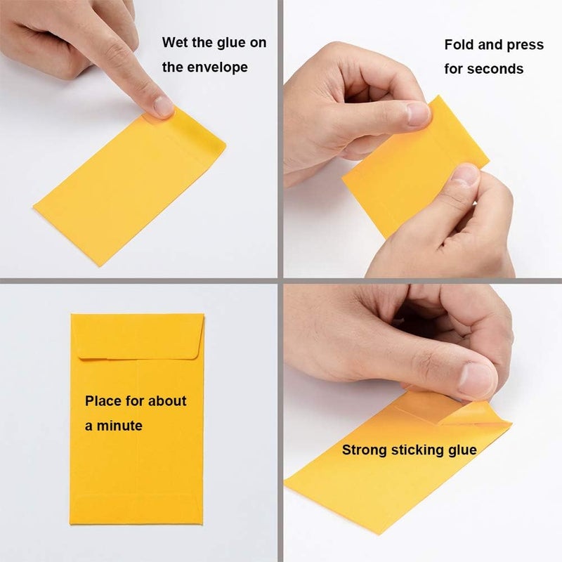 Homtable 100 Pieces Colorful Small Coin Envelopes Self-Adhesive Seed Envelopes Mini Parts Small Items Storage Packets Envelopes for Garden, Office or Wedding Gift (2.25×3.5 inch) - Image 3