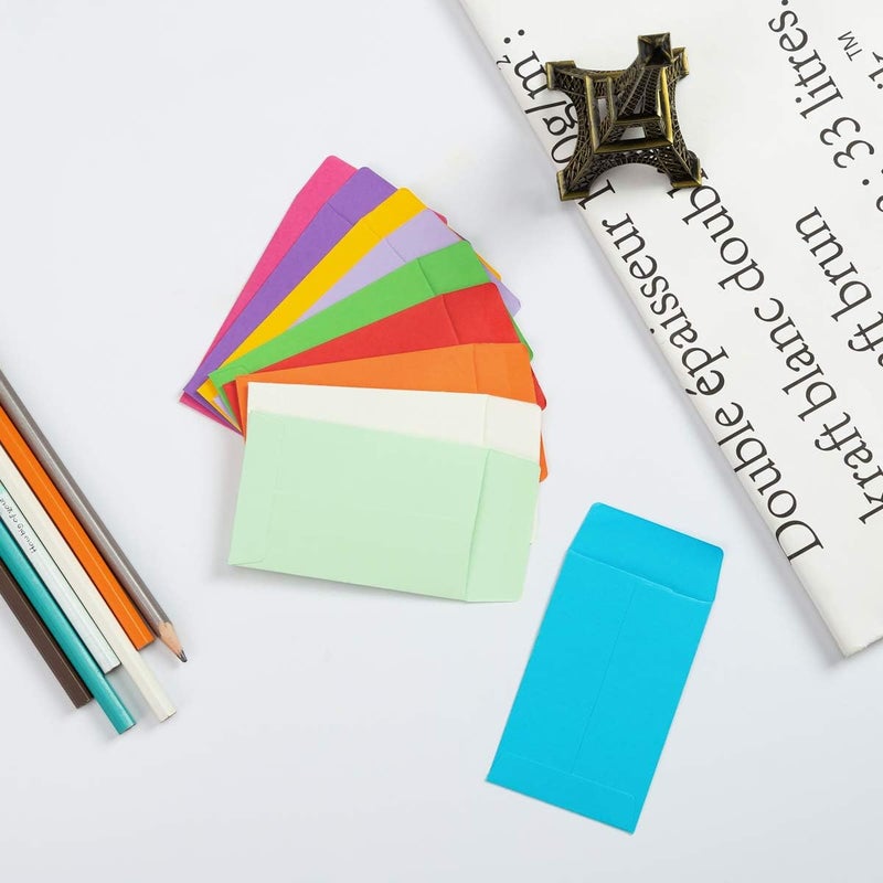 Homtable 100 Pieces Colorful Small Coin Envelopes Self-Adhesive Seed Envelopes Mini Parts Small Items Storage Packets Envelopes for Garden, Office or Wedding Gift (2.25×3.5 inch) - Image 4