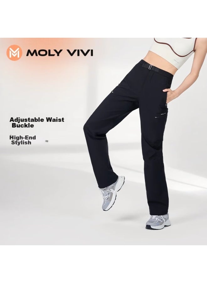 MOLY VIVI Moly Vivi Women's Soft Shell Pants, Autumn And Winter Windproof And Rainproof Outdoor Ski Suit, Ski Pants, Hiking Workwear Pants, Fleece-lined For Warmth  - Image 3