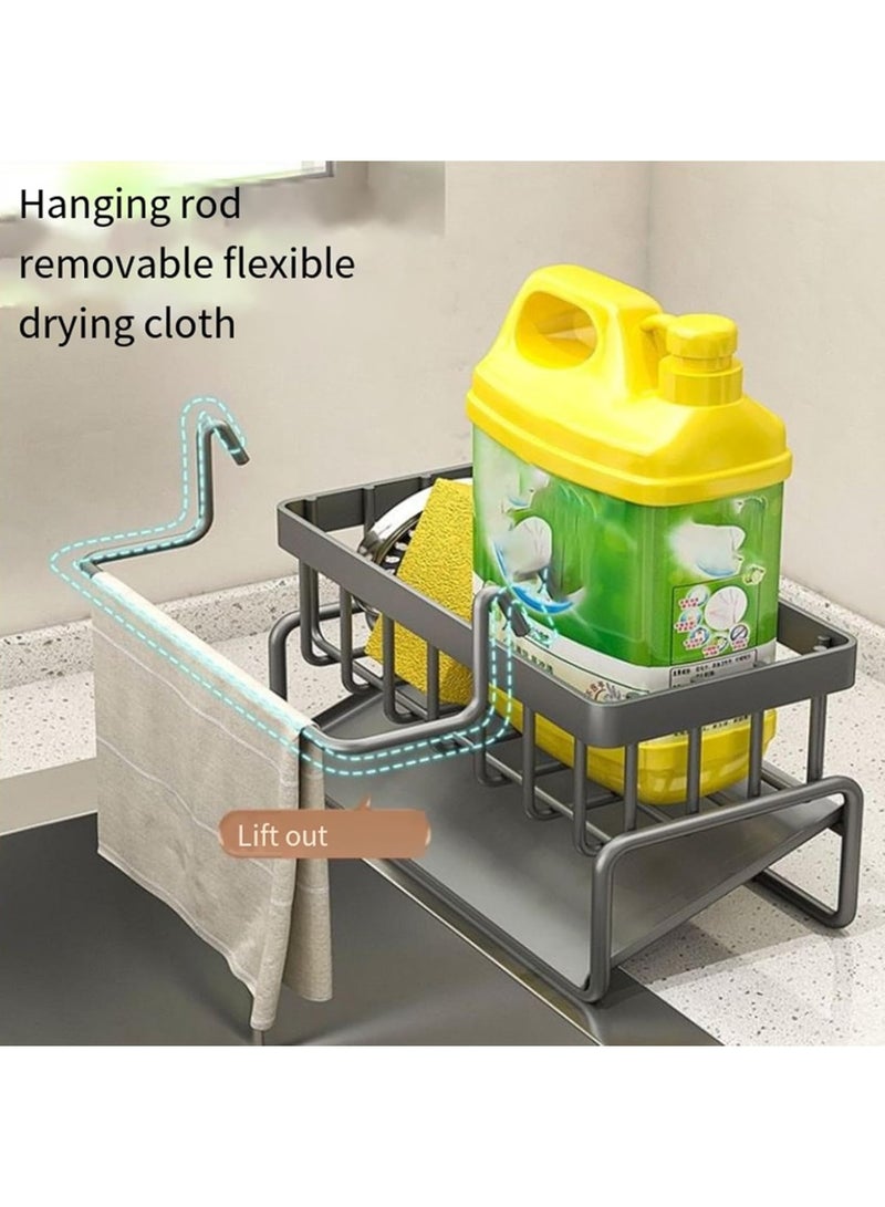Arabest Kitchen Sink Storage Rack - Integrated Sponge Holder & Countertop Organizer for Dishcloth, Soap & Brushes - Space-Saving Kitchen Rack - white - Image 2