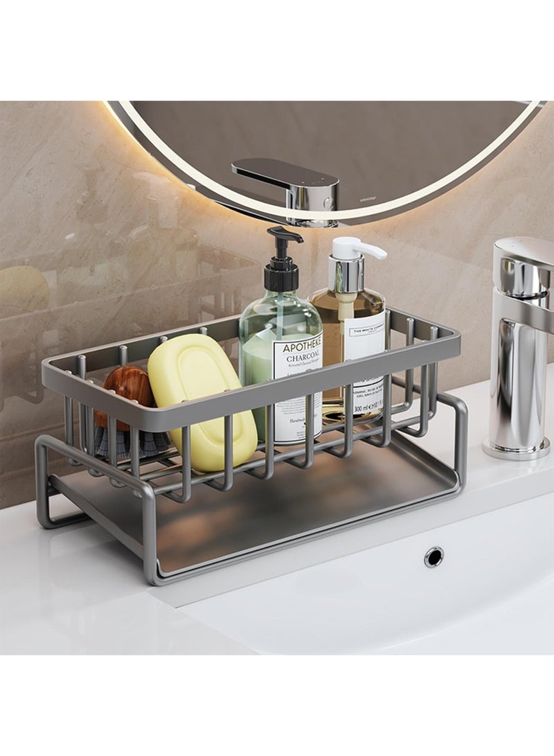 Arabest Kitchen Sink Storage Rack - Integrated Sponge Holder & Countertop Organizer for Dishcloth, Soap & Brushes - Space-Saving Kitchen Rack - white - Image 3