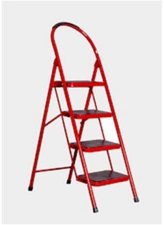 Generic 4 Steps Foldable Metal Ladder Red/Black 