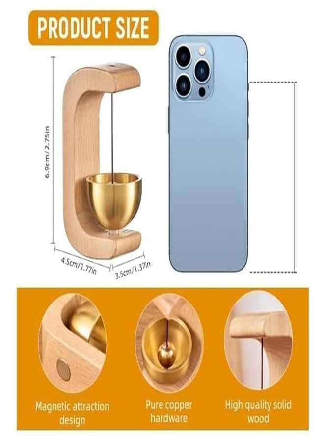 Pipalizone Wood Wind Chime - Elegant Japanese Style Magnetic Doorbell for Home Decor, Shop, Entryways - Solid Wood & Brass Bell - Image 3