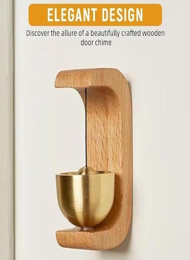 Pipalizone Wood Wind Chime - Elegant Japanese Style Magnetic Doorbell for Home Decor, Shop, Entryways - Solid Wood & Brass Bell - Image 2