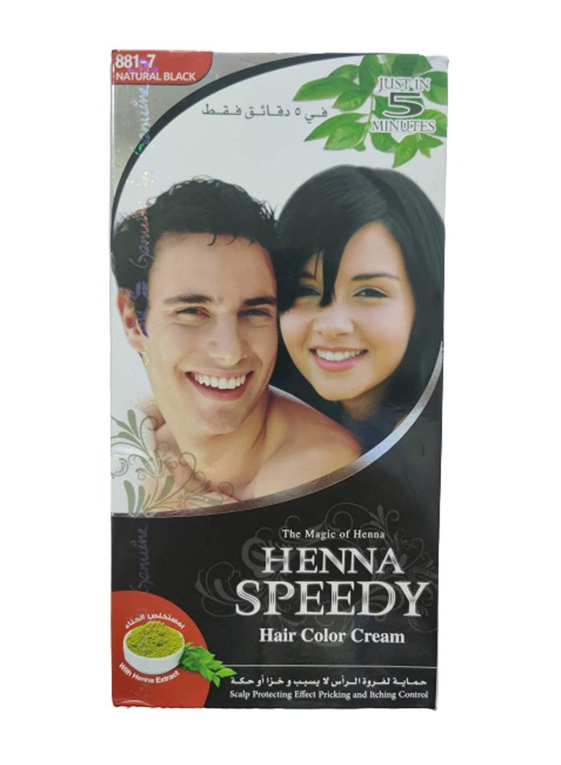 Henna Speedy Professional Hair Colour Cream Set Natural Black 881-7 120g - Image 2