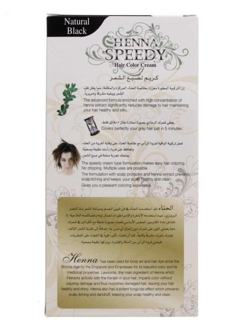 Henna Speedy Professional Hair Colour Cream Set Natural Black 881-7 120g - Image 3