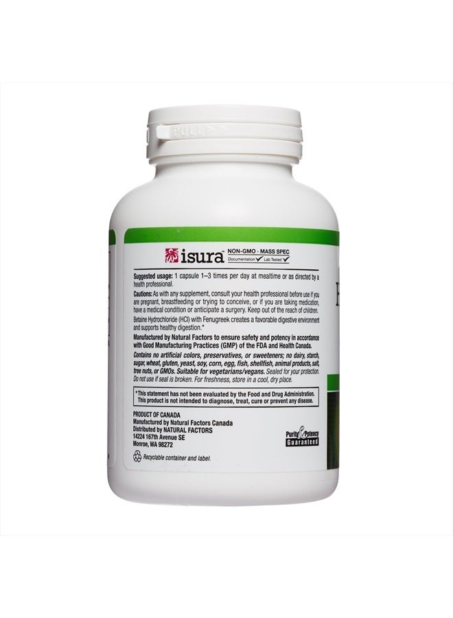 natural Factors , Betaine HCL 500 mg, Supports Healthy Digestion and a Healthy Microbiome, 180 capsules (180 servings) - Image 4