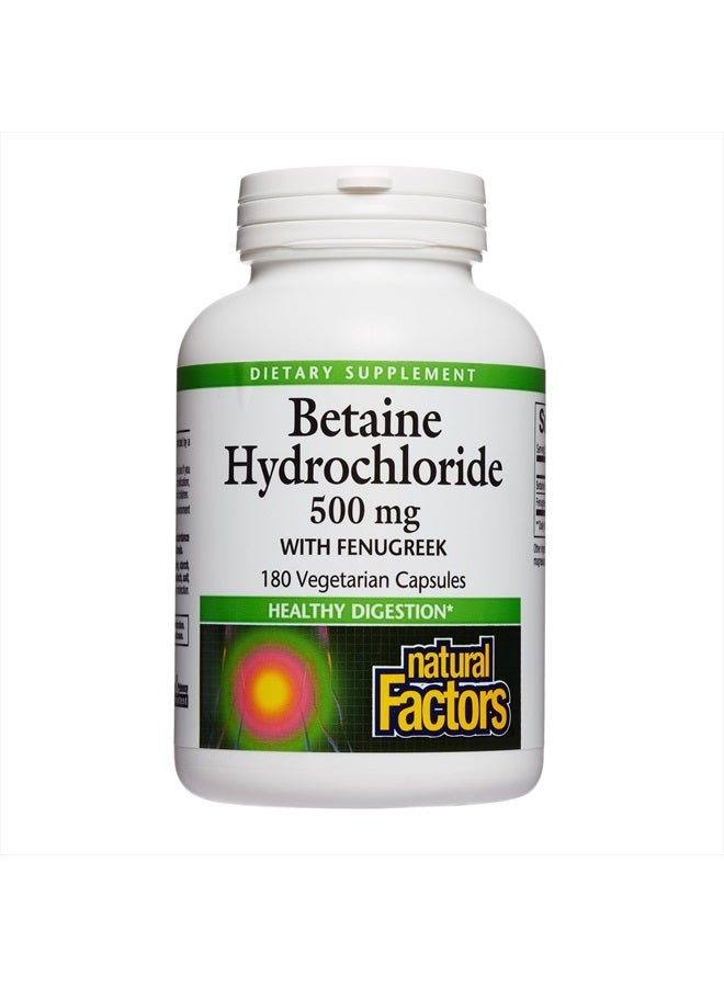 natural Factors , Betaine HCL 500 mg, Supports Healthy Digestion and a Healthy Microbiome, 180 capsules (180 servings) - Image 5