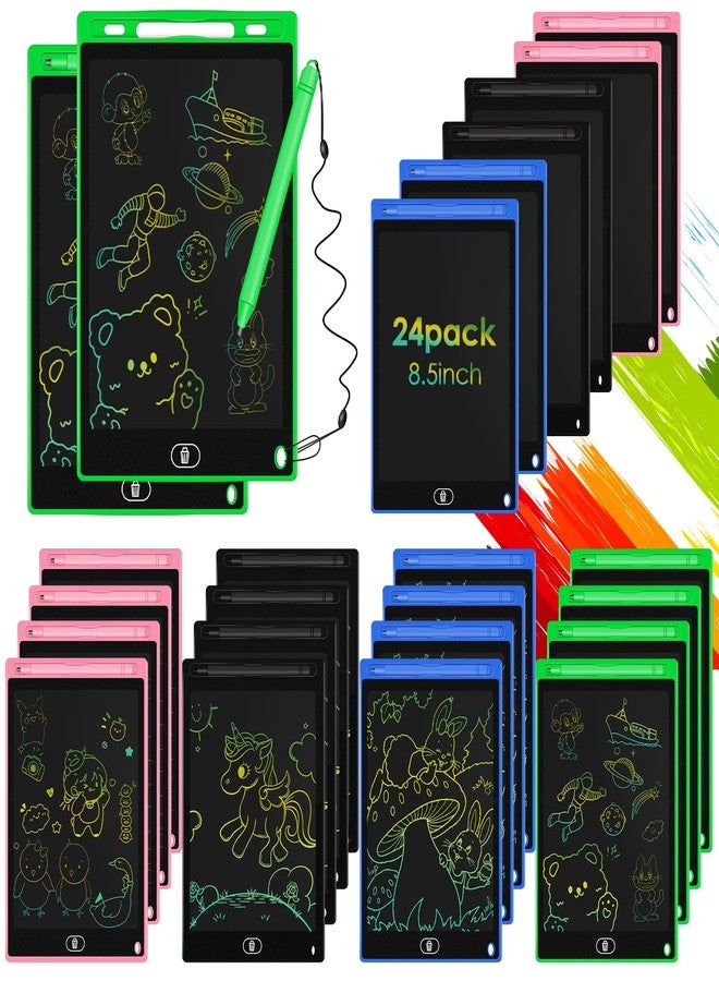 tujol 24 Pack LCD Writing Tablet Drawing Board 8.5 inch Colorful Drawing Tablet for Kids, LCD Erasable Doodle Pad Educational Toy Gift for Boys Girls (Blue,Black,Green,Pink) - Image 1