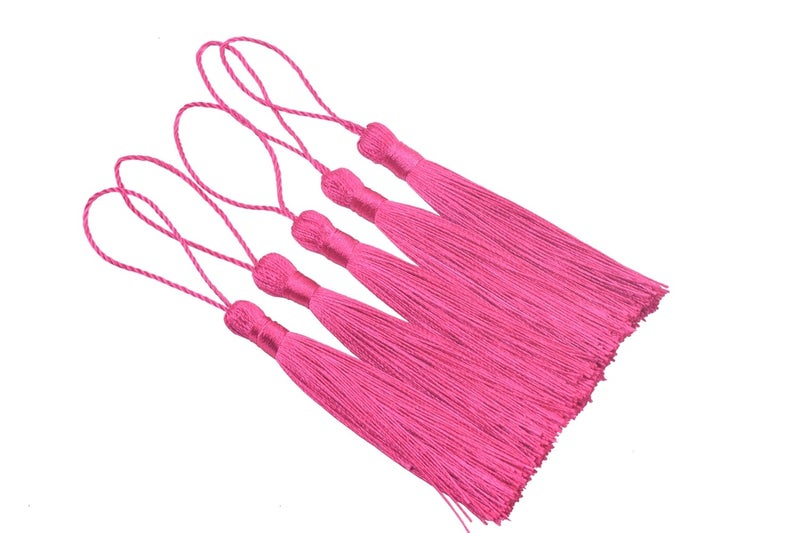 KONMAY KONMAY 20pcs Silky Handmade Tiny35 Soft Craft Mini Tassels with Loops for Bookmarks Jewelry Making Decoration DIY Projects Mixed20 colors randomly one of each - Image 4