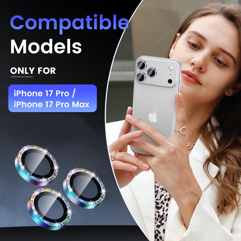 Tensea Camera Lens Protector Compatible for iPhone 17 Pro Max/17 Pro, Metal Aluminum Alloy Tempered Glass Cover Camera Screen Protector Accessories, Case Friendly - Image 2