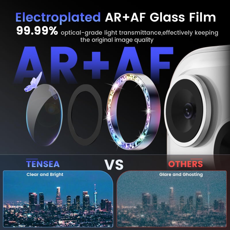 Tensea Camera Lens Protector Compatible for iPhone 17 Pro Max/17 Pro, Metal Aluminum Alloy Tempered Glass Cover Camera Screen Protector Accessories, Case Friendly - Image 3