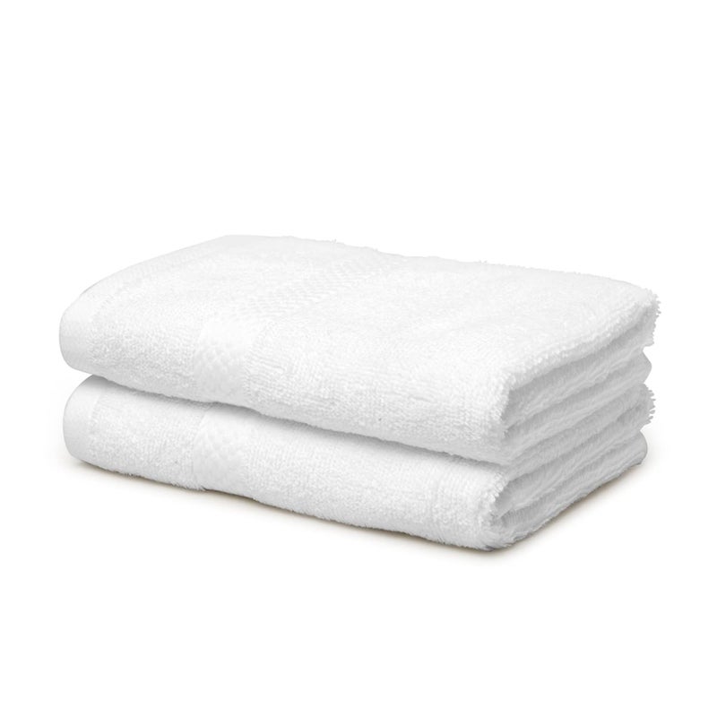 Spaces 100% Cotton Hand Towel Easy Care Soft Feel HIGH Absorbency (Solid 40CMX60CM)-White - Image 2