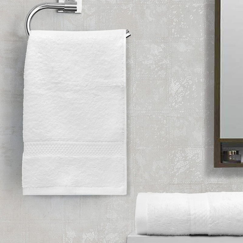 Spaces 100% Cotton Hand Towel Easy Care Soft Feel HIGH Absorbency (Solid 40CMX60CM)-White - Image 1