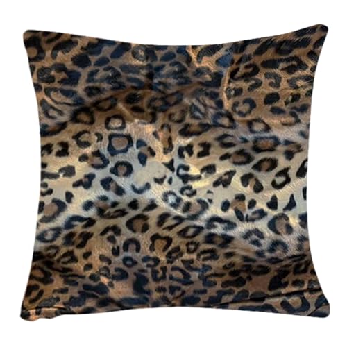 WOMHOPE® 4 Pack - 18" x 18" Short Faux Fur Cushion Decorative Pillow Covers Animal Theme Print Style Square Throw Pillowcase Cushion Covers for Sofa,Bed,Chair,Auto Seat (F(Set of 4)) - Image 4