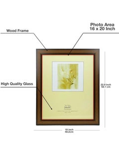 Decorhills Brown Photo Frame 16x20 Inches – Elegant Wood Picture Frame for Office, Bedroom, Living Room, and Hallway – Stylish Wall & Tabletop Display for Cherished Memories  - Image 3