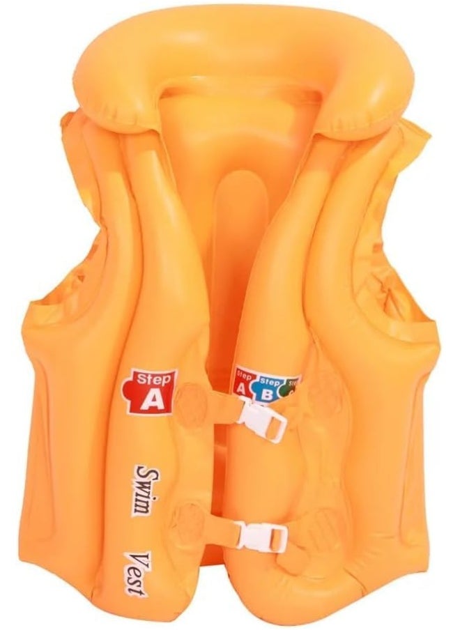 ECVV - Swim Vest, Safety PVC inflatable children swim vest | Age 1-5Y kids swim life jacket for Swimming|Random Color| - Image 1