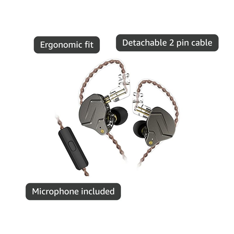 CCA KZ ZSN Pro Dual Drivers 1BA 1DD in Ear Earphones HiFi Power Bass Earbuds Headphones High Clarity Sound Wired Earphones with Detachable Cable for Audiophile Musician - Image 4