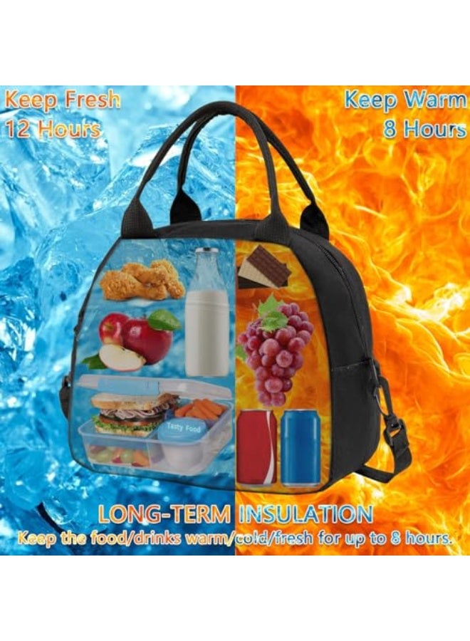 Lunch Bag,Insulated Lunch Bags for Adults,Thermal Lunch Tote Bags for Men,9.4L Cooler Bento Box Bag with Shoulder Strap,Reusable Waterproof Leak-Proof Lunch Bag for Beach,School,Travel(Black - Image 3