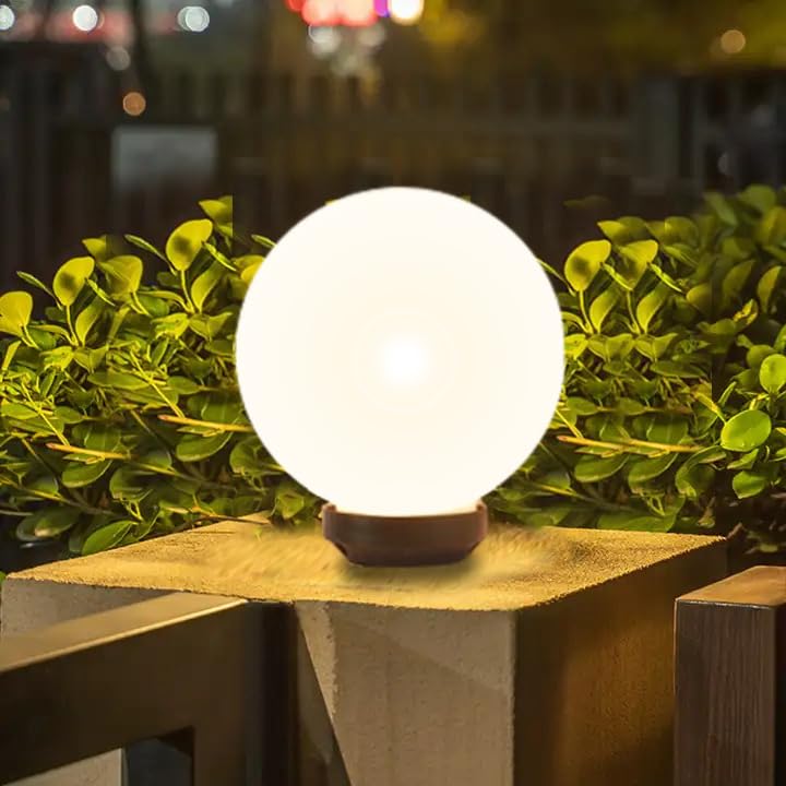 kinis Milky Doom Classic Round Pole Lamp/Gate Light/Outdoor Lamp/Outdoor Light/Pillar Light at Entrance Outdoor Home, Office, Restaurant etc. (Pack of 2, Without Bulb) - Image 4