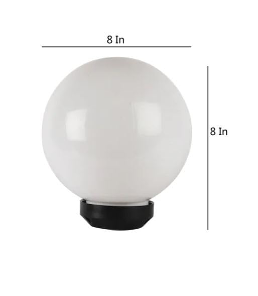 kinis Milky Doom Classic Round Pole Lamp/Gate Light/Outdoor Lamp/Outdoor Light/Pillar Light at Entrance Outdoor Home, Office, Restaurant etc. (Pack of 2, Without Bulb) - Image 5