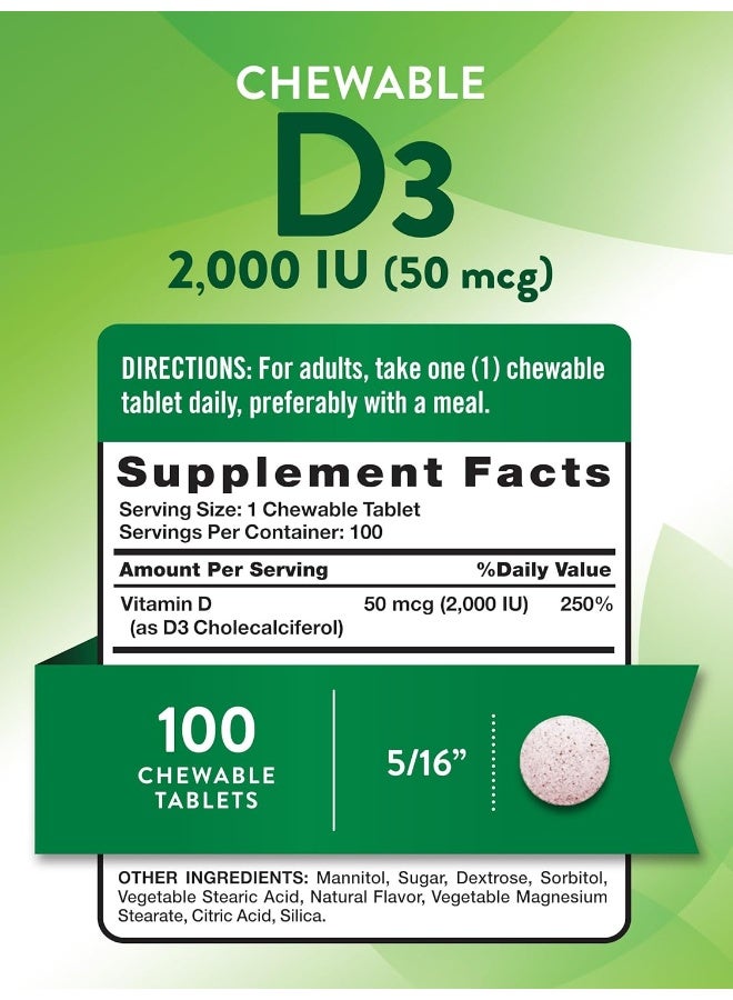 natures truth Chewable Vitamin D3 2000 IU Tablets for Adults - Image 2