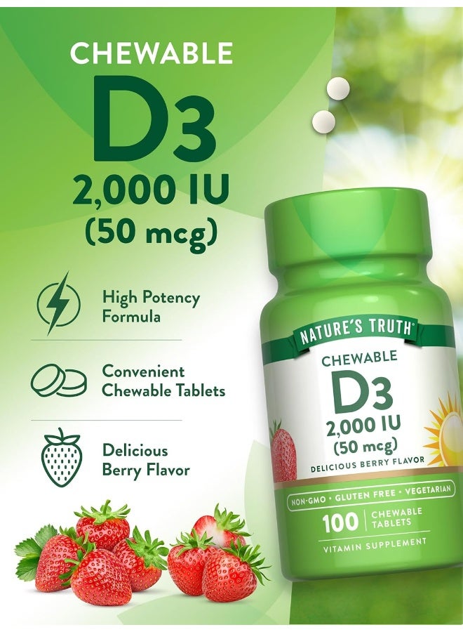 natures truth Chewable Vitamin D3 2000 IU Tablets for Adults - Image 5
