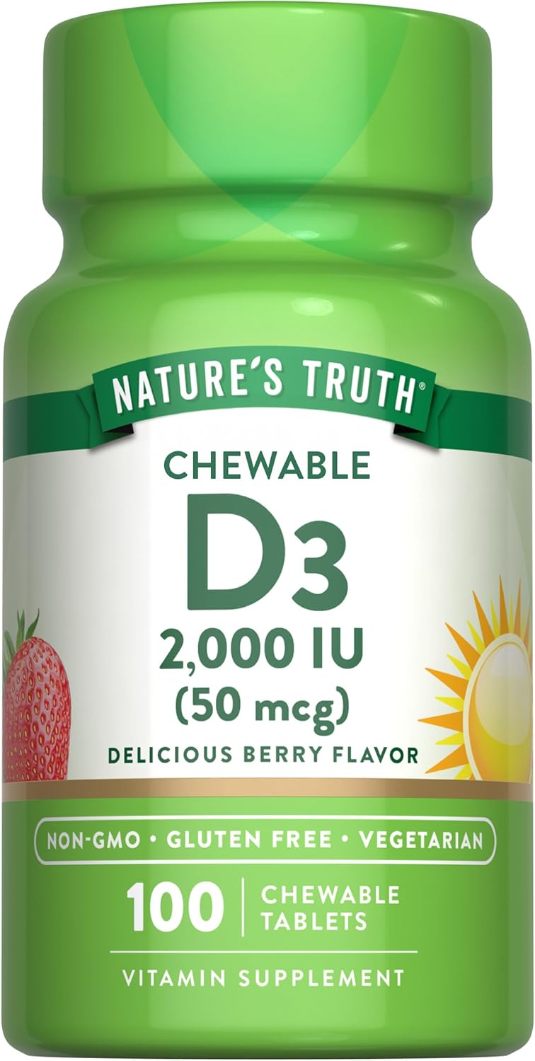 natures truth Chewable Vitamin D3 2000 IU Tablets for Adults - Image 1