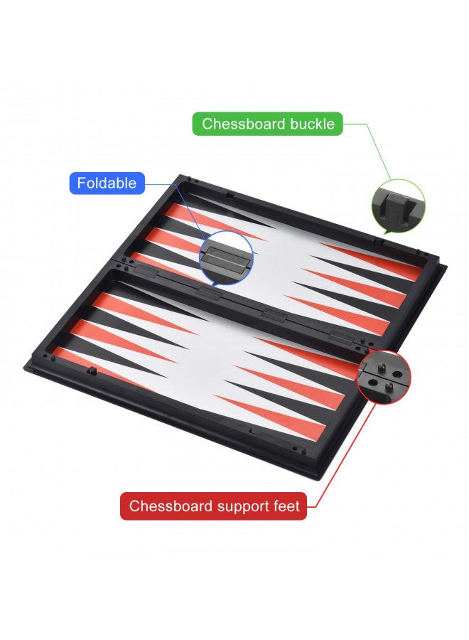 QuadPro 3 in 1 Magnetic Chess Checkers Backgammon Board Game Set with Folding Board Travel Games for Kids and Adults (Chess: Gold & Silver) - Image 5