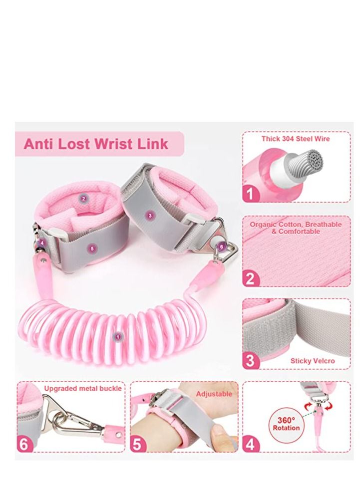 LIXADA مقود حزام صدر للأطفال الصغار مع سلسلة معصم مضادة للضياع ومقود للأطفال - Image 3