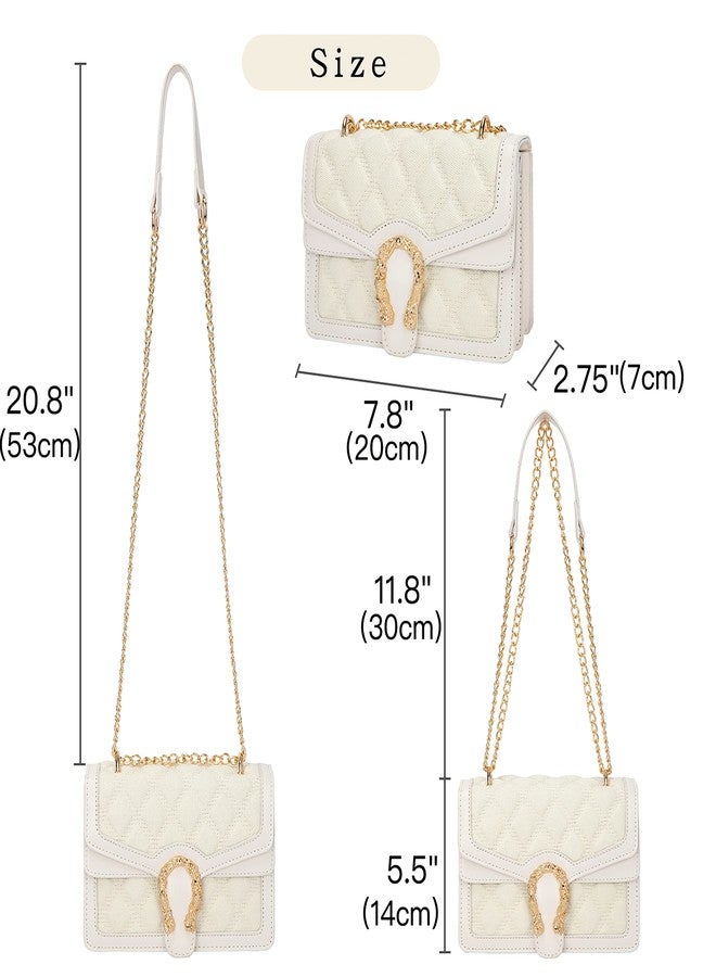 DEEPMEOW Womens Quilted Crossbody Shoulder Purse - Fashion Denim Handbag with Chain Strap Casual Mini Square Messenger Bag - Image 2