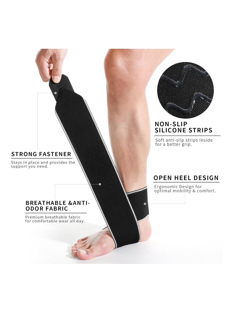 Captaintech Support Brace, Adjustable Compression Ankle Braces For Sports Protection, Orthopedic Brace, Foot Brace For Sprained, Plantar Fasciitis, Tendinitis, Ankle Wrap, One Size For Women & Men(1Pairs) - Image 3