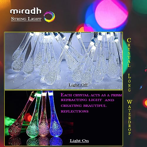 MIRADH 14 Long Crystal Waterdrop Led Light 3 Meter led Lights for Home Decoration, Diwali Lights for Decoration for Home Still Mode Only Strip Lights (14 Bulb Multicolr) - Image 5