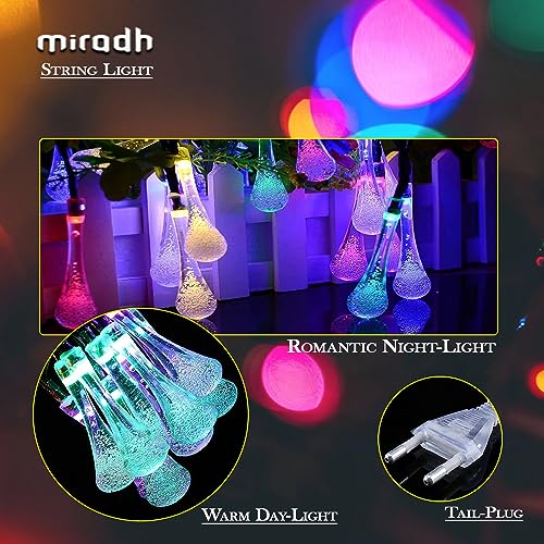MIRADH 14 Long Crystal Waterdrop Led Light 3 Meter led Lights for Home Decoration, Diwali Lights for Decoration for Home Still Mode Only Strip Lights (14 Bulb Multicolr) - Image 4