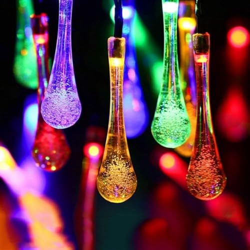 MIRADH 14 Long Crystal Waterdrop Led Light 3 Meter led Lights for Home Decoration, Diwali Lights for Decoration for Home Still Mode Only Strip Lights (14 Bulb Multicolr) - Image 1